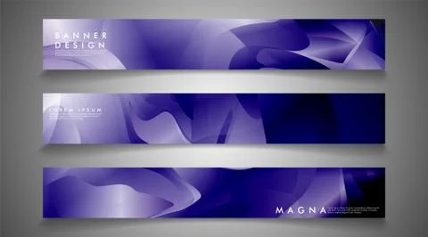 Collection of banner sets. background gradient irregular blue waves. vector i Ilustración de archivo