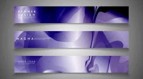 Collection of banner sets. background gradient irregular blue waves. vector i Ilustración de archivo