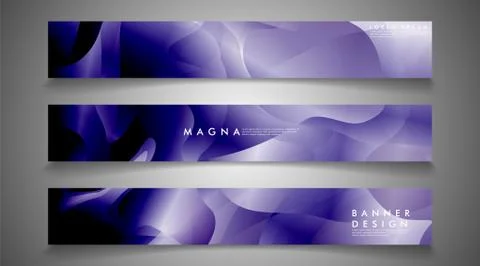 Collection of banner sets. background gradient irregular blue waves. vector i Ilustración de archivo