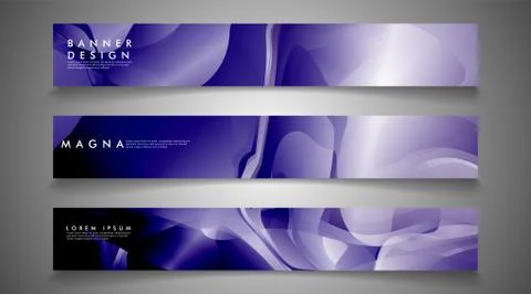 Collection of banner sets. background gradient irregular blue waves. vector i Ilustración de archivo