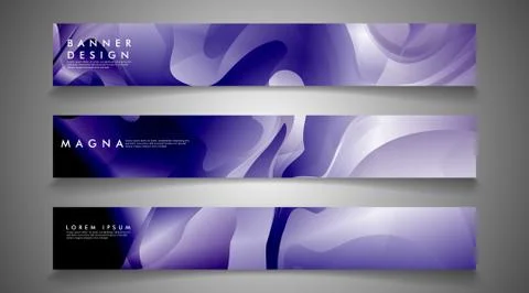 Collection of banner sets. background gradient irregular blue waves. vector i Ilustración de archivo