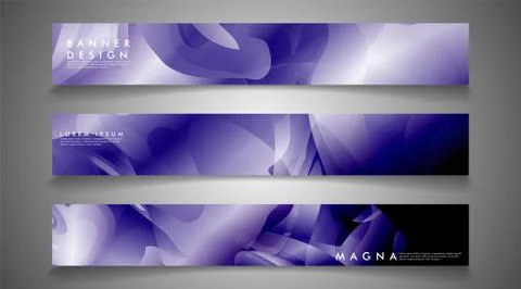 Collection of banner sets. background gradient irregular blue waves. vector i Ilustración de archivo