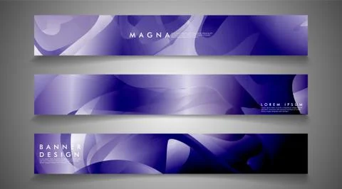 Collection of banner sets. background gradient irregular blue waves. vector i Ilustración de archivo