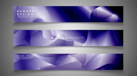 Collection of banner sets. background gradient irregular blue waves. vector i Ilustración de archivo