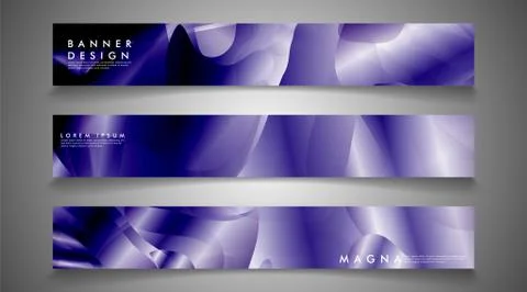 Collection of banner sets. background gradient irregular blue waves. vector i Ilustración de archivo