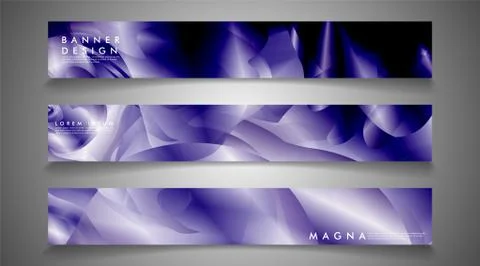 Collection of banner sets. background gradient irregular blue waves. vector i Ilustración de archivo