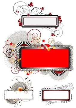 Collection banners with decor of the texture Stock Illustration