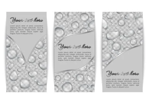 Collection of banners with rain drops Stock Illustration