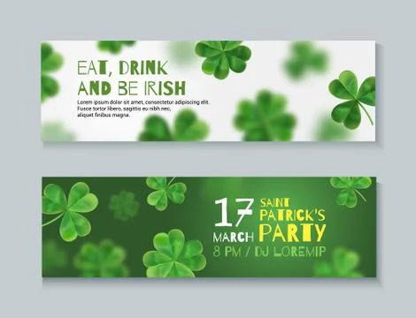 Collection of banners for St. Patrick's Day. Illustrazione stock