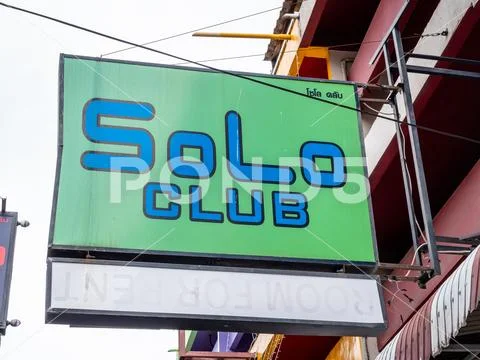 Collection of bar, club and gogo signs from the famous soi 6 street in Pattaya T Stock Photos
