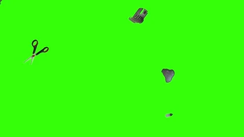 Collection of barber tools and grooming accessories on a green screen background Stock Footage 340888969