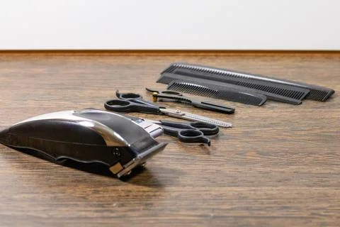 A collection of barber tools Stock Photos