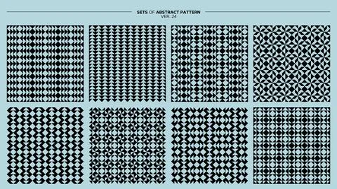 Collection of basic shape abstract seamless pattern. Modern abstract pattern. Stock Illustration