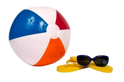 Collection Of Beach Accessories Stock Photos