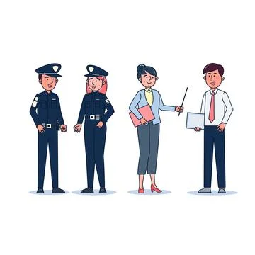 Collection of big set isolated various occupations or profession people wearing Stock-Illustration