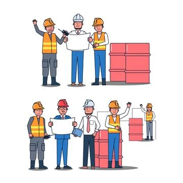 Collection of big set isolated various occupations or profession people wearing Stock Illustration