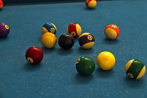 A collection of billiard balls Stock Photos