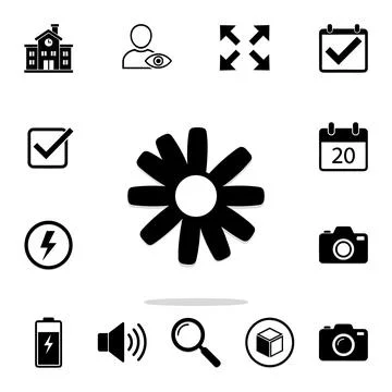 Collection of black and white vector icons representing various concepts li.. Stock Illustration