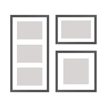 Collection of black frames, black photo frame. Stock Illustration