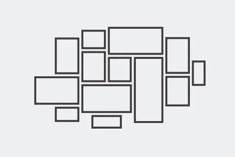 Collection of black frames. Picture frame vector 스톡 일러스트