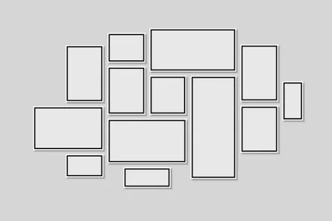 Collection of black frames. Picture frame vector 스톡 일러스트