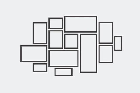 Collection of black frames. Picture frame illustration Stock Illustration