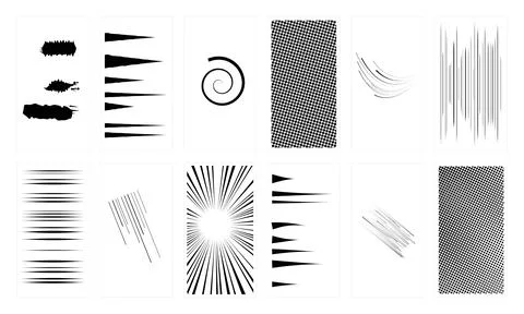 Collection of black wavy and zigzag lines for decorative and artistic designs Stock Illustration