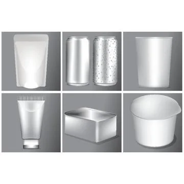 Collection Of Blank Containers 스톡 일러스트