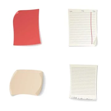 Collection of blank paper sheets and notes for messages Stock Illustration
