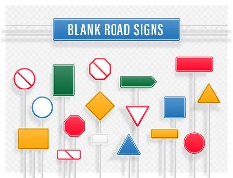 Collection of blank road signs Stock Illustration
