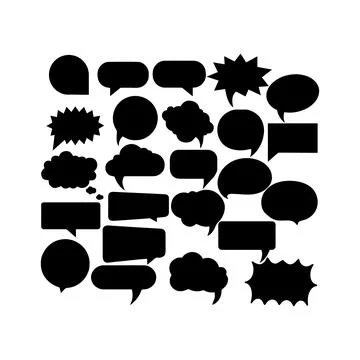 Collection of Blank Speech and Thought Bubbles. Vector icon. Stockillustratie