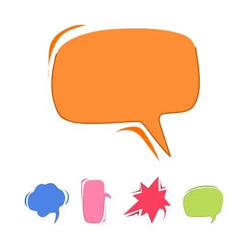 Collection of blank speech and thought bubbles Stock Illustration