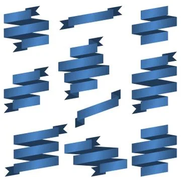 Collection blue banners Stock Illustration
