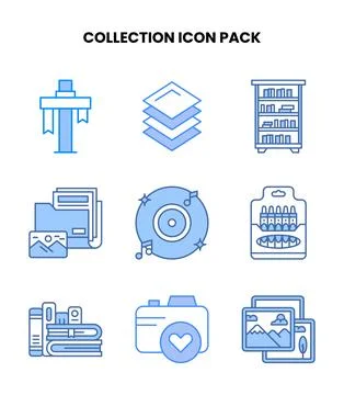 Collection Blue Bundle Icons Pack イラスト素材