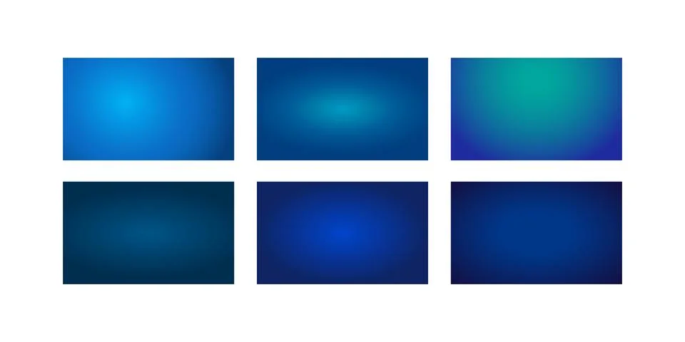 Collection of Blue Color Gradient Background Vector Stock Illustration