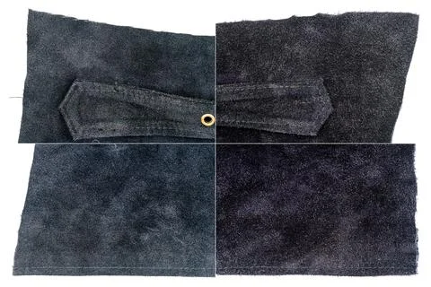 Collection of blue leather textures Stock Photos