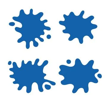 Collection of blue paint splatters. Vector illustration. Stock Illustration