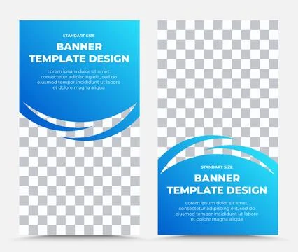 Collection of blue vertical vector banner templates Stock Illustration