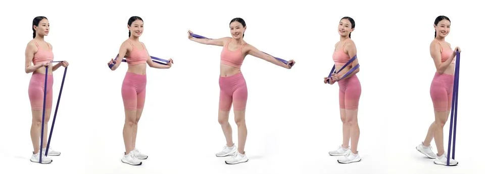 Collection of body workout training posture. Vigorous Stock Photos