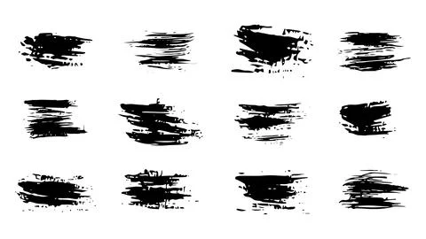 Collection of bold horizontal lines for grunge style design Stock Illustration