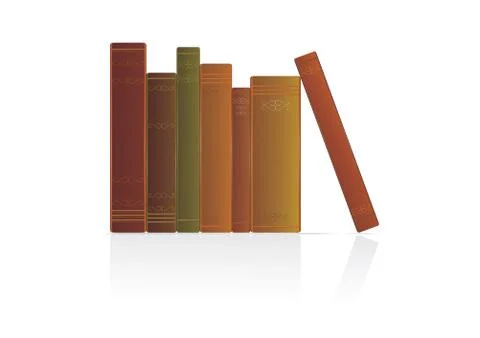 Collection of books on white background, vector illustration Stock Illustration