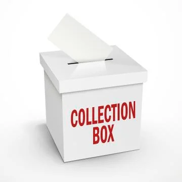 Collection box words on the white box Stock Illustration