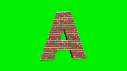A collection of brick textured alphabets with a green screen background. Stock Footage 333204511