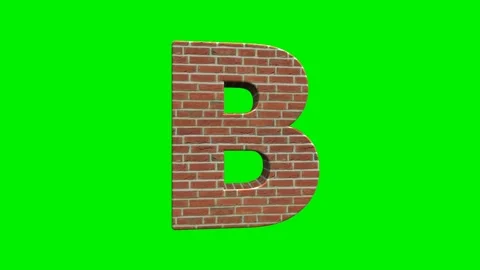 A collection of brick textured alphabets with a green screen background. Stock Footage 333204520