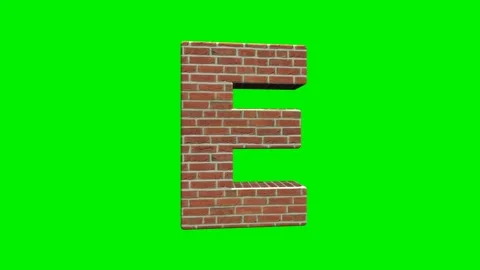 A collection of brick textured alphabets with a green screen background. Stock Footage 333204549