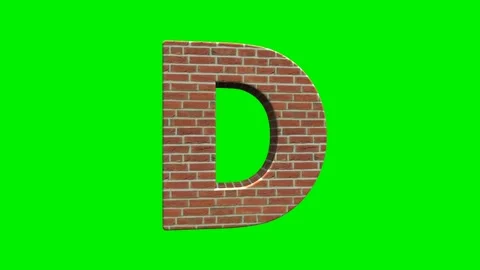 A collection of brick textured alphabets with a green screen background. Stock Footage 333204556