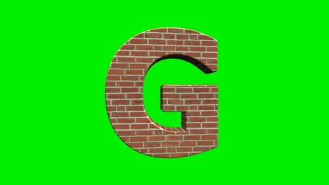 A collection of brick textured alphabets with a green screen background. Stock Footage 333204565