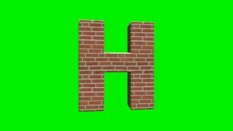 A collection of brick textured alphabets with a green screen background. Stock Footage 333204574