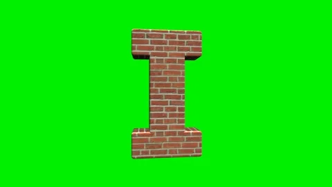 A collection of brick textured alphabets with a green screen background. Stock Footage 333204576