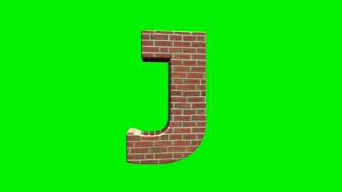 A collection of brick textured alphabets with a green screen background. Stock Footage 333204582